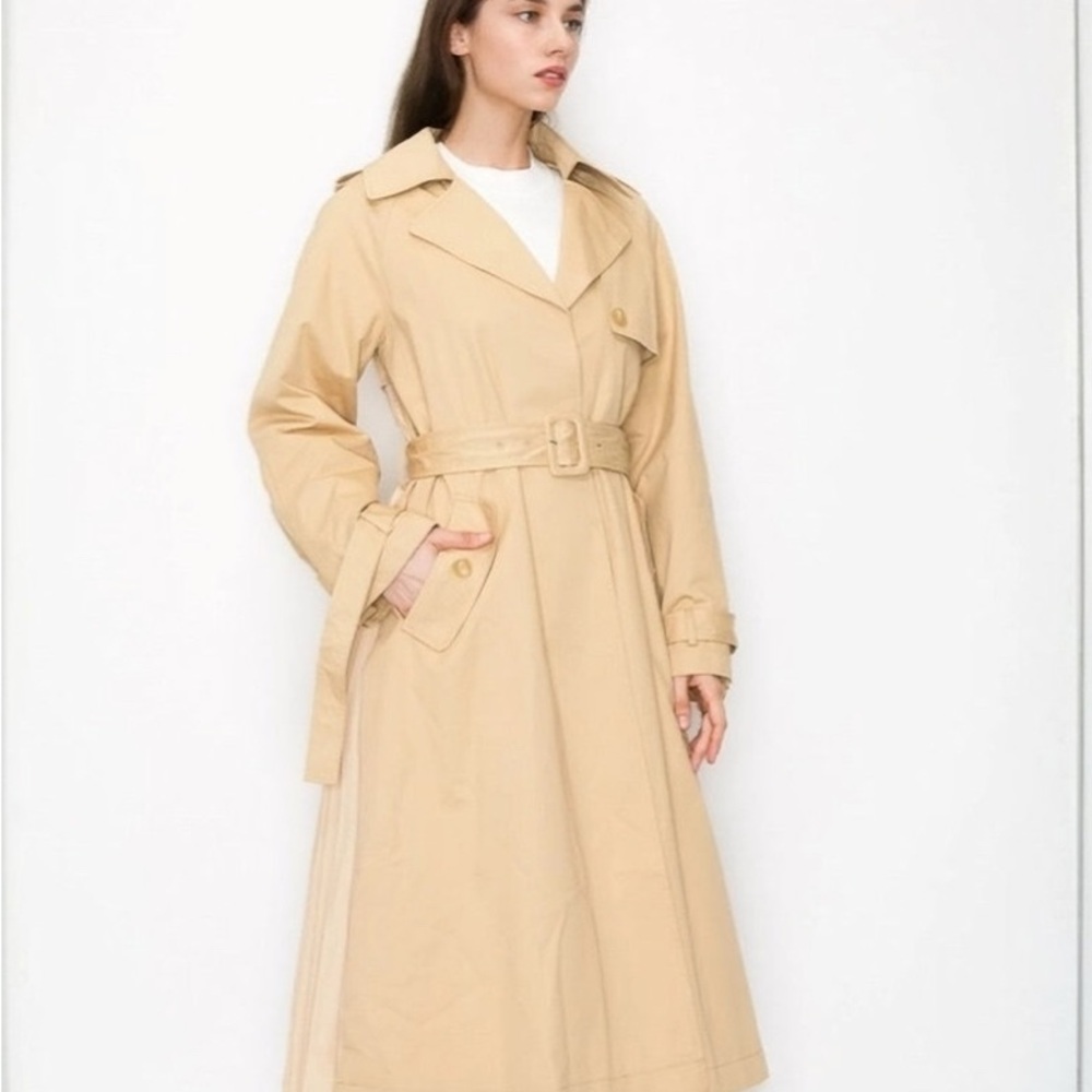Pleated Trench Coat NWT Medium - Picture 2 of 3